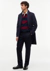 Tommy Hilfiger Essential Stripe Rugby Shirt, Burgundy & Carbon Navy