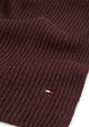 Tommy Hilfiger Flag Embroidered Scarf, Red Wine Melange
