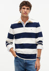 Tommy Hilfiger Essential Stripe Rugby Shirt, Ivory & Carbon Navy