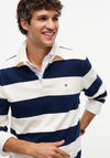 Tommy Hilfiger Essential Stripe Rugby Shirt, Ivory & Carbon Navy
