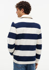 Tommy Hilfiger Essential Stripe Rugby Shirt, Ivory & Carbon Navy