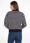Tommy Hilfiger Womens Breton Stripe Half Zip Jacket, Desert Sky