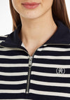 Tommy Hilfiger Womens Breton Stripe Half Zip Jacket, Desert Sky