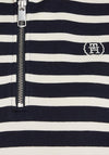 Tommy Hilfiger Womens Breton Stripe Half Zip Jacket, Desert Sky