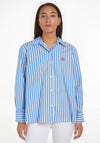 Tommy Hilfiger Womens Striped Easy Fit Shirt, Bold Stripe & Blue Spell