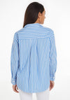 Tommy Hilfiger Womens Striped Easy Fit Shirt, Bold Stripe & Blue Spell
