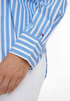 Tommy Hilfiger Womens Striped Easy Fit Shirt, Bold Stripe & Blue Spell