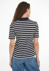 Tommy Hilfiger Womens 1985 Striped Polo Shirt, Breton Desert Sky & Ecru
