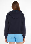 Tommy Hilfiger Womens 1985 Signature Logo Zip Hoodie, Desert Sky