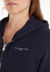 Tommy Hilfiger Womens 1985 Signature Logo Zip Hoodie, Desert Sky