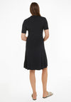 Tommy Hilfiger Womens Ribbed Polo Knee Length Sweater Dress, Desert Sky