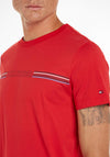 Tommy Hilfiger Stripe Chest T-Shirt, Primary Red
