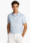 Tommy Hilfiger Liquid Cotton Stripe Polo Shirt, Breezy Blue