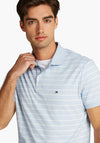 Tommy Hilfiger Liquid Cotton Stripe Polo Shirt, Breezy Blue