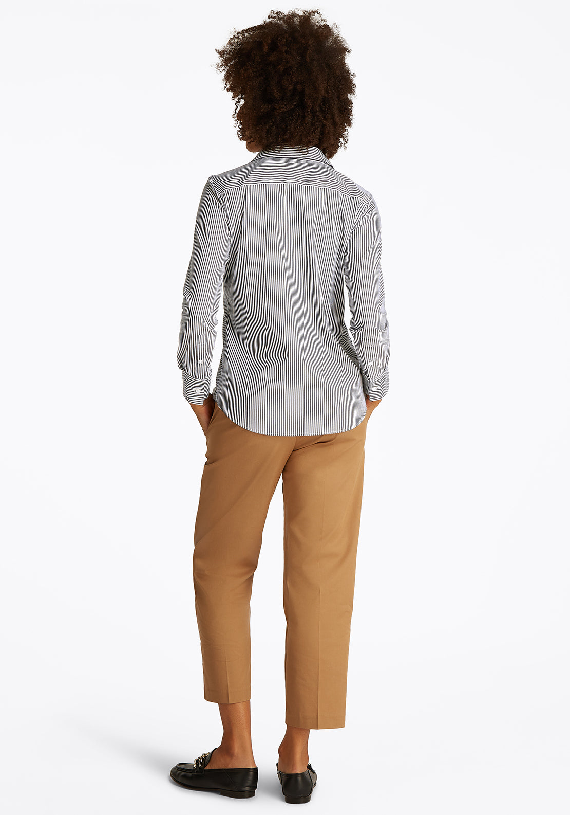 Tommy Hilfiger Poplin Regular Striped Shirt, Grey and White