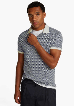 Tommy Hilfiger Interlock Polo Shirt, Ivory & Navy