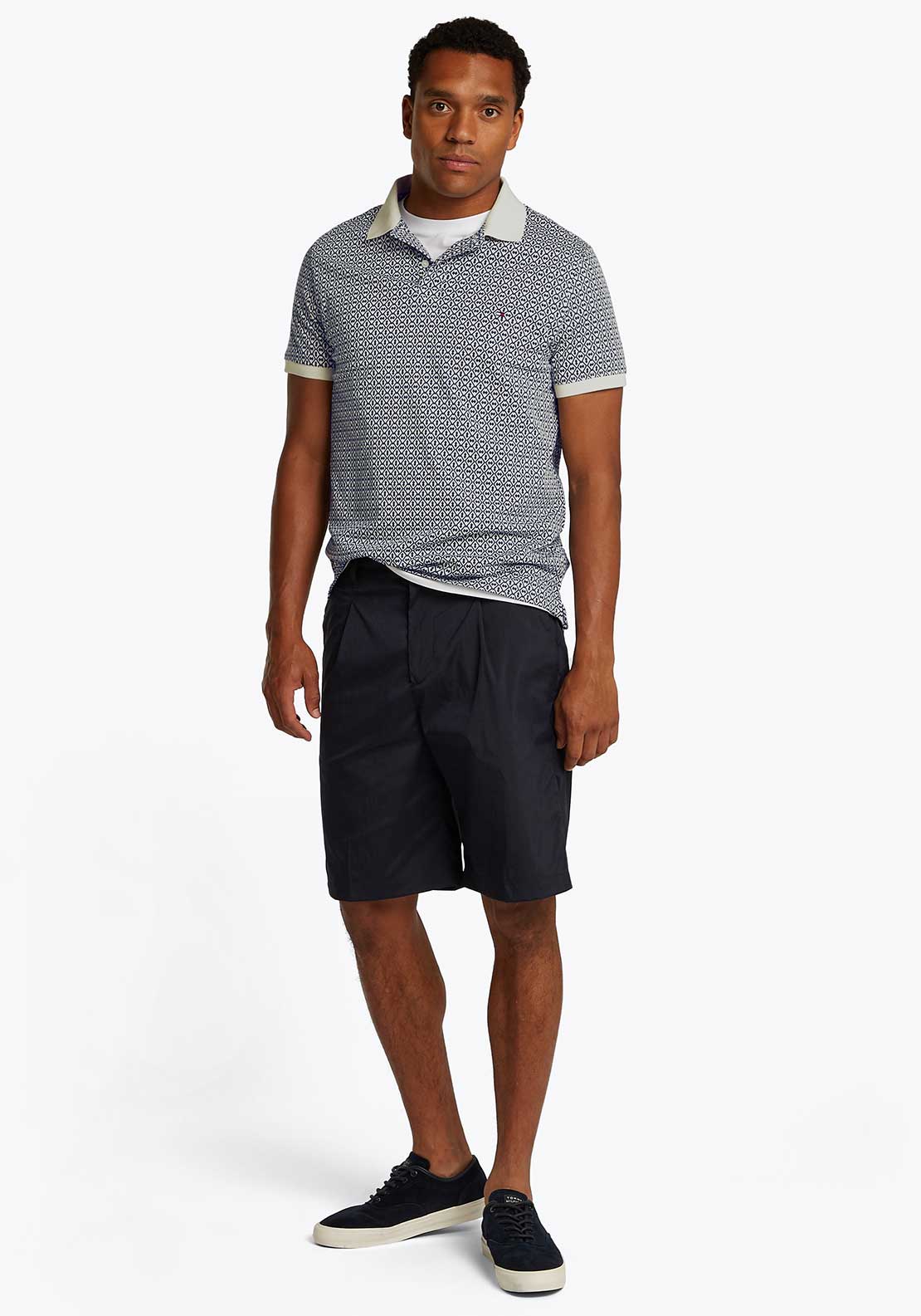 Tommy Hilfiger Interlock Polo Shirt, Ivory & Navy