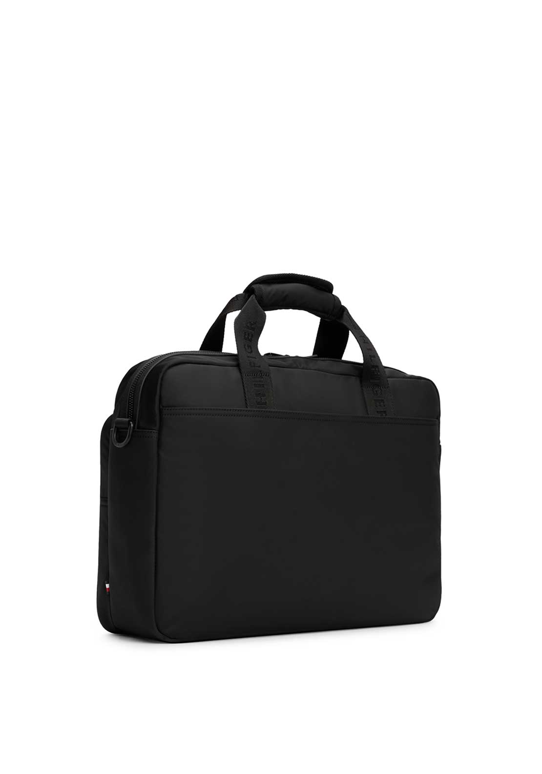 Tommy Hilfiger Repreve Metal Logo Laptop bag, Black