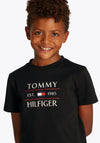 Tommy Hilfiger Boy Flag Short Sleeve Tee, Black