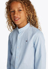 Tommy Hilfiger Boys Grandfather Long Sleeve Shirt, Blue