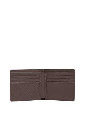 Tommy Hilfiger Mini Monogram Card & Coin Wallet, Brown