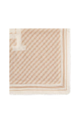 Tommy Hilfiger Linen Square Monogram Scarf, Beige
