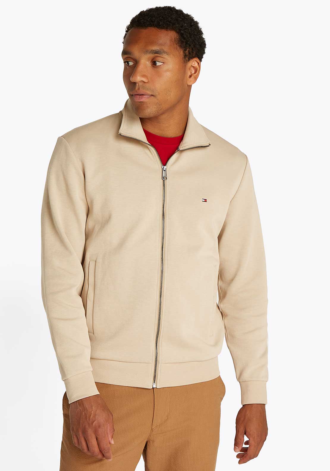 Tommy Hilfiger Essential Flag Full Zip Sweatshirt, Sand