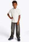 Tommy Hilfiger Boy Short Sleeve Oxford Shirt, White