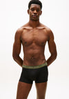 Tommy Hilfiger 3 Pack Signature Logo Cotton Stretch Trunks, Black & Green Multi