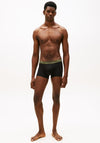 Tommy Hilfiger 3 Pack Signature Logo Cotton Stretch Trunks, Black & Green Multi