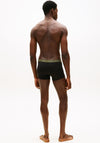 Tommy Hilfiger 3 Pack Signature Logo Cotton Stretch Trunks, Black & Green Multi