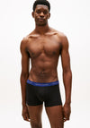 Tommy Hilfiger 3 Pack Signature Logo Cotton Stretch Trunks, Black & Green Multi