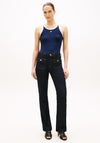Tommy Hilfiger High Waisted Bootcut Jeans, Dark Wash