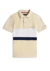 Tommy Hilfiger Older Boy Colour Block Polo, Beige