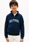 Tommy Hilfiger Boys Varsity Long Sleeve Sweater, Navy