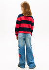 Tommy Hilfiger Girls Stripe Long Sleeve Polo, Red