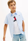 Tommy Hilfiger Boy Short Sleeve Oxford Shirt, Blue