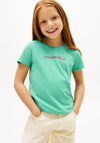 Tommy Hilfiger Older Girl Script Short Sleeve Tee, Green