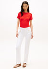 Tommy Hilfiger T-Shirt with Gold Button Detail, Red