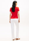 Tommy Hilfiger T-Shirt with Gold Button Detail, Red