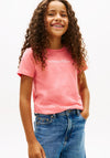 Tommy Hilfiger Older Girl Script Short Sleeve Tee, Pink