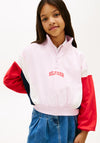 Tommy Hilfiger Girls Varsity Half Zip Sweater, Pink