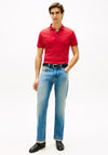 Tommy Hilfiger Liquid Cotton Tipped Polo Shirt, Medium Red