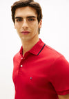 Tommy Hilfiger Liquid Cotton Tipped Polo Shirt, Medium Red