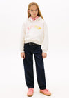 Tommy Hilfiger Girls Relaxed Long Sleeve Hoodie, Off White