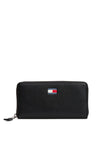 Tommy Jeans Must Flag Logo Large Zip Around Wallet, Black
