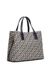 Tommy Hilfiger Jacquard Monogram Satchel Bag, Navy
