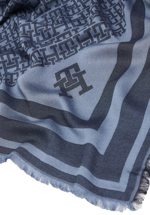 Tommy Hilfiger Monogram Square Scarf, Navy