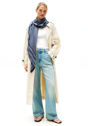 Tommy Hilfiger Monogram Square Scarf, Navy