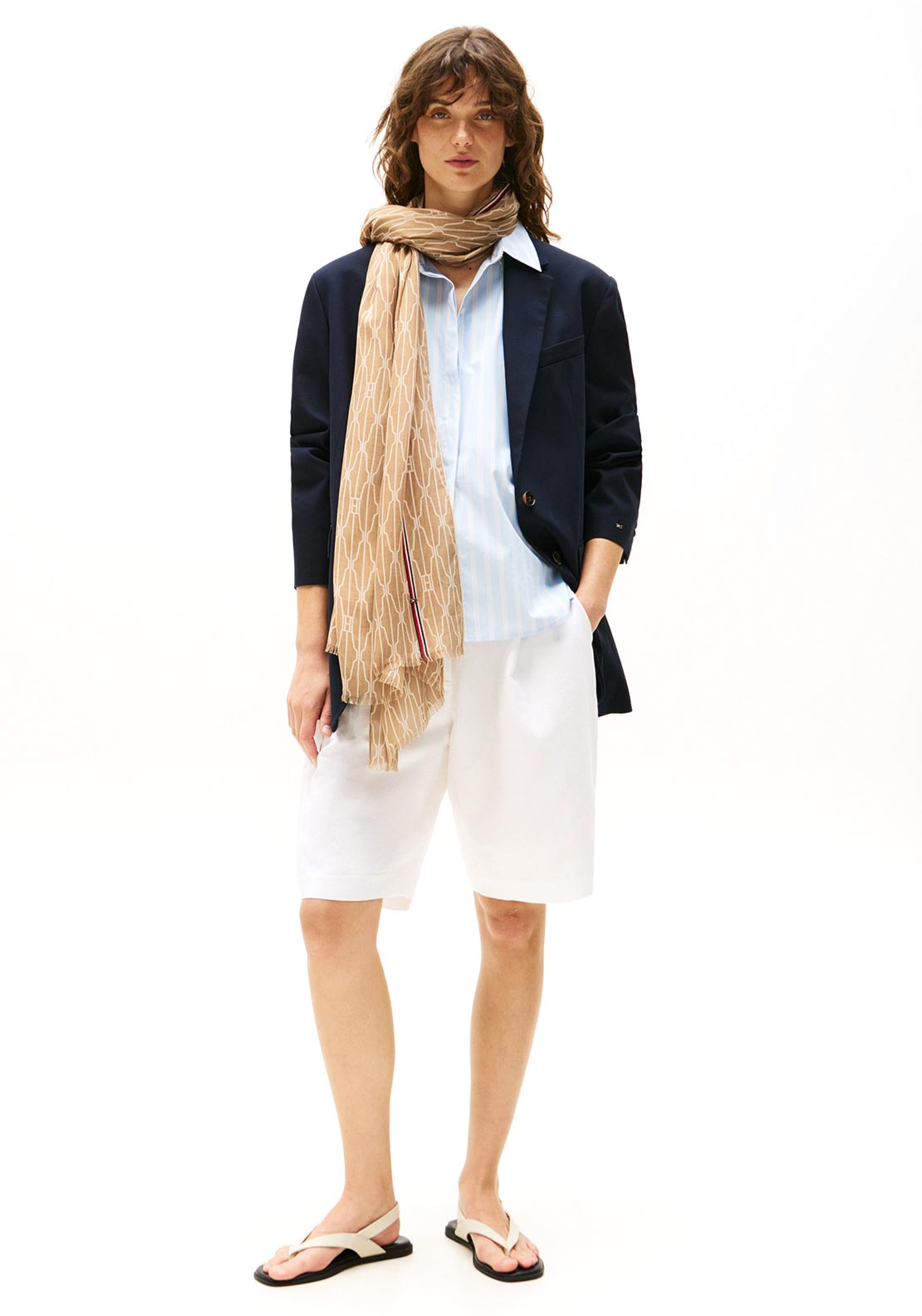 Tommy Hilfiger Essential Flag Scarf, Light Tan